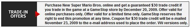 Gamestop Guarantees Trade In Credit For New Super Mario Bros. Wii, Left ...