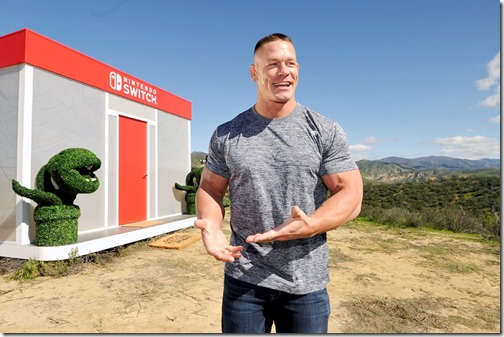 John Cena, WWE Superstar, hosts Nintendo Switch in Unexpected Places for the Nintendo Switch system on February 23, 2017 at Blue Cloud Movie Ranch in Santa Clarita, California.