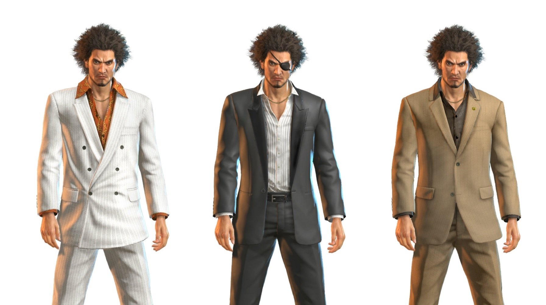 yakuza like a dragon kiryu majima goda outfits