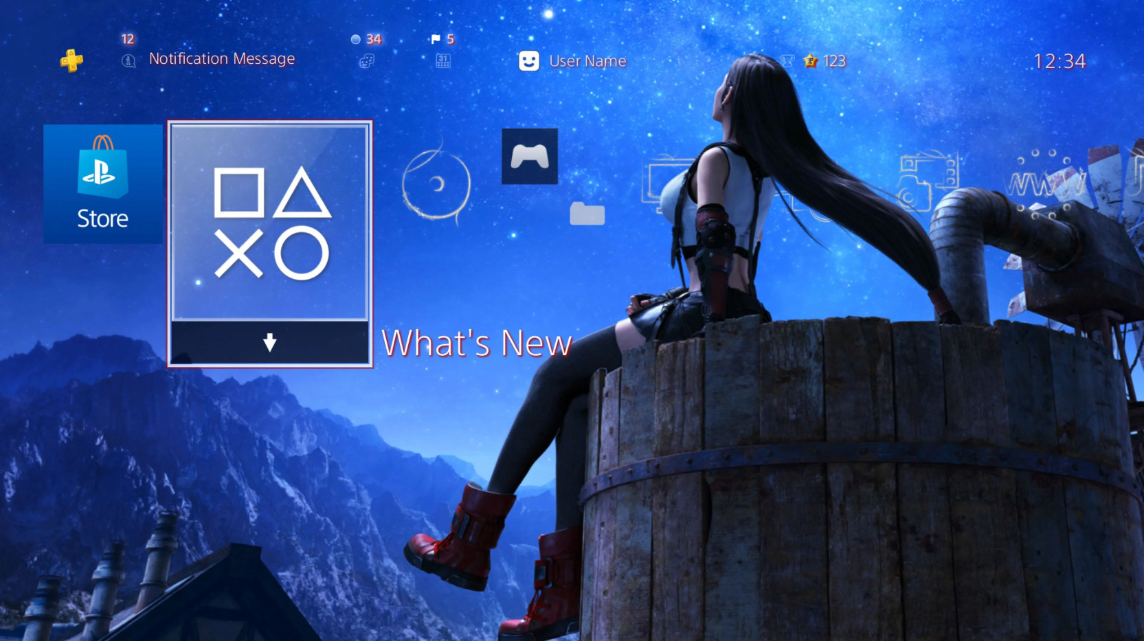 Final Fantasy VII Remake Tifa Dynamic Theme PS4