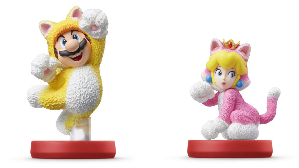 cat mario amiibo cat peach amiibo