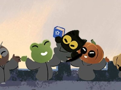google doodle halloween magic cat academy
