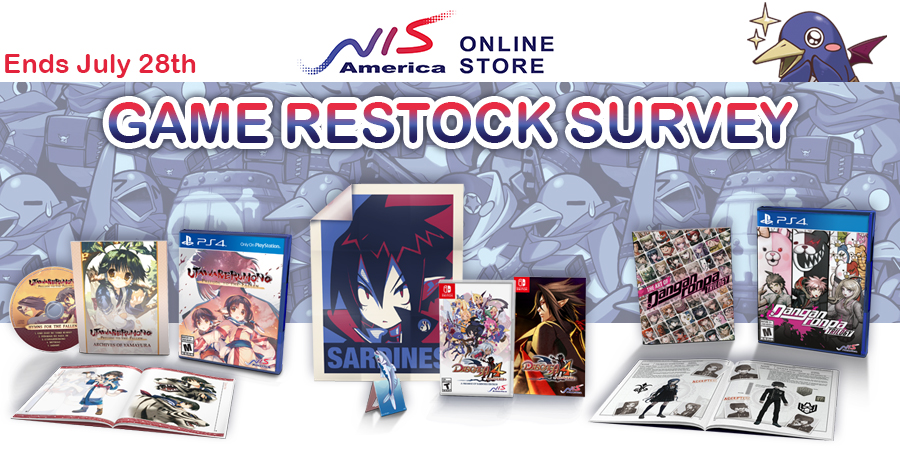 NIS America online store survey restock danganronpa trilogy