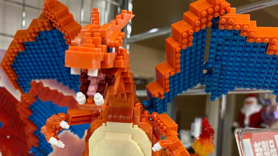 closeup of Nanoblock Charizard