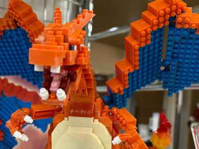 closeup of Nanoblock Charizard