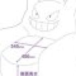 Pokemon Gengar armchair dimensions