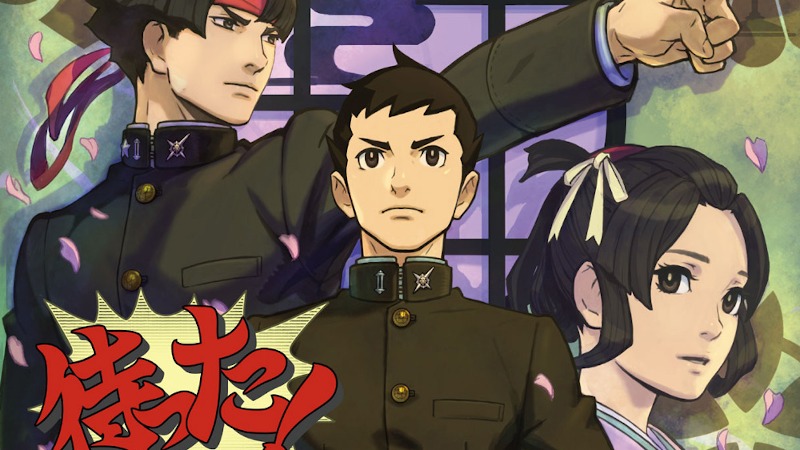 Great Ace Attorney Kazuma Ryunosuke and Susato in Osaka Police ad