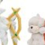 Arceus and Hisuian Growlithe plushes