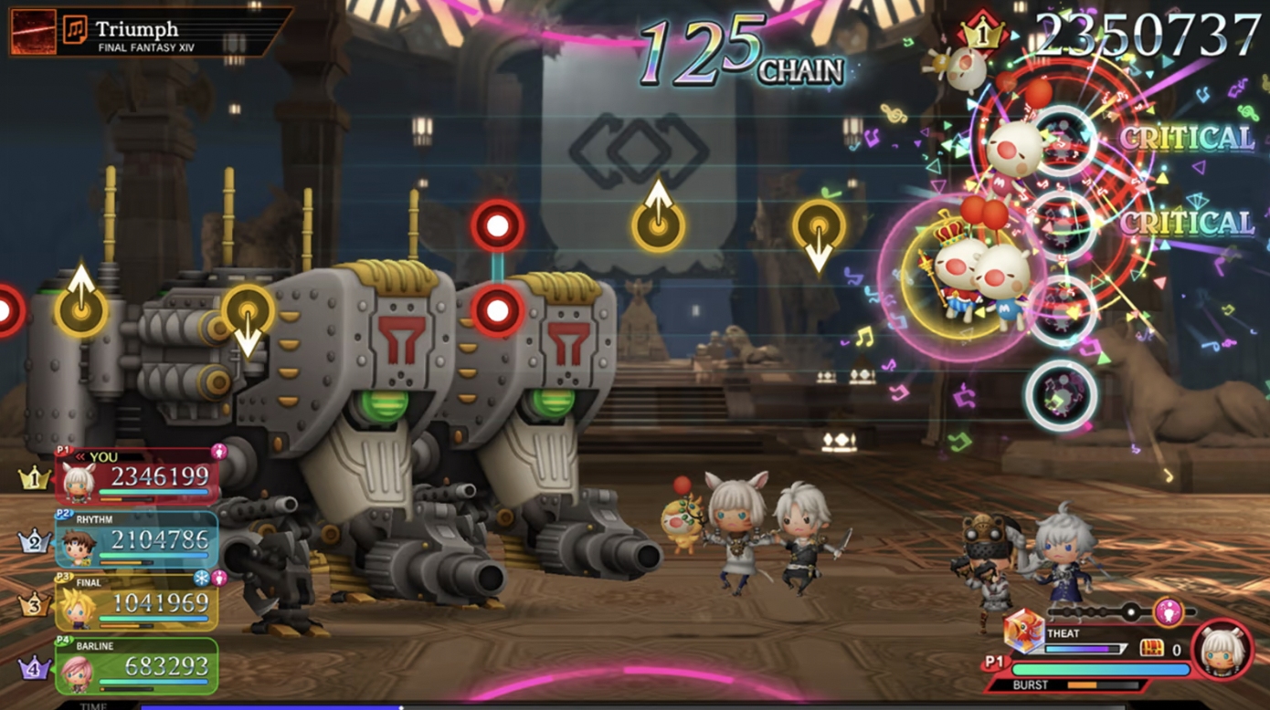 Theatrhythm Final Bar Line FFX, FFX-2, FFXII, and FFXIV Characters Shown