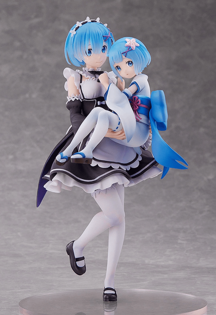 New Re:Zero Rem Figure Features Her Holding Herself as a Child