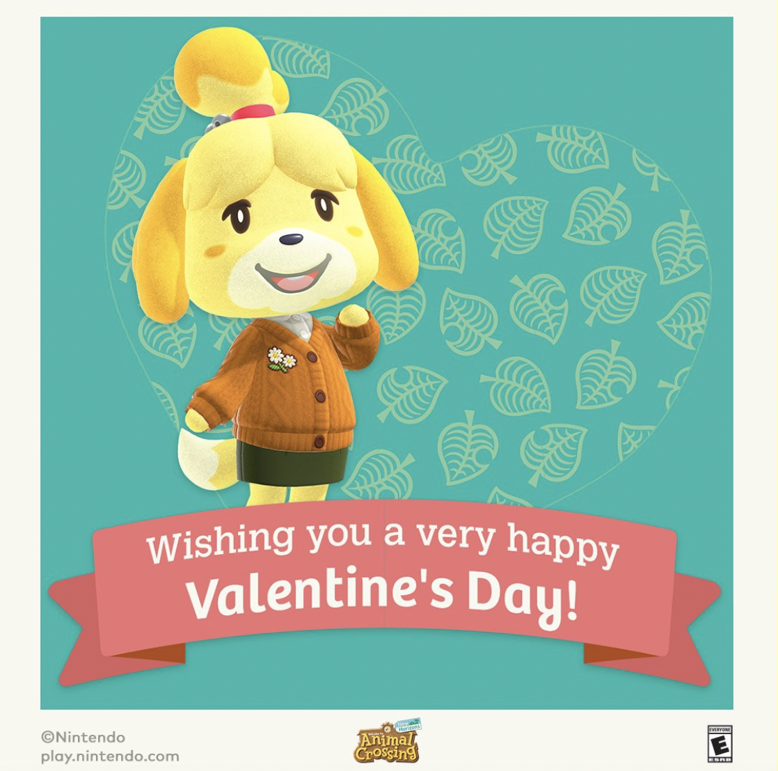 Animal Crossing Valentine's Day card