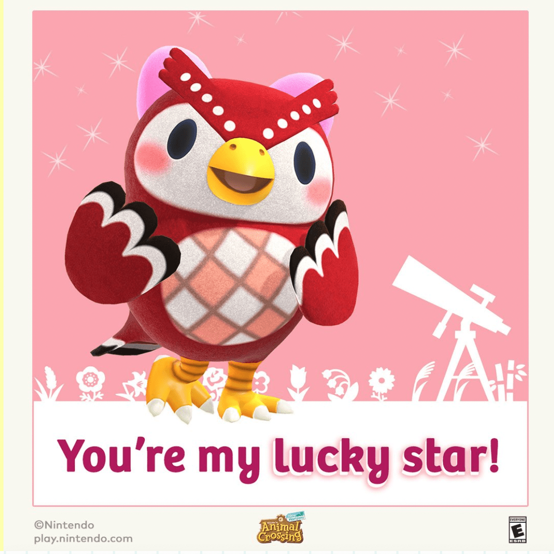 Animal Crossing Valentine's Day card