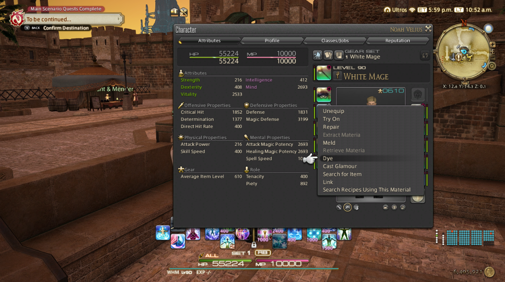 How to Dye Gear Final Fantasy XIV