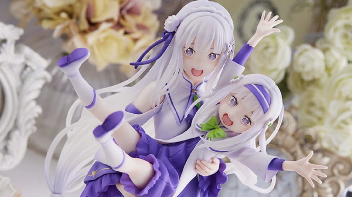 Re:Zero Emilia and Ram Figures Also Hold Themselves as Children