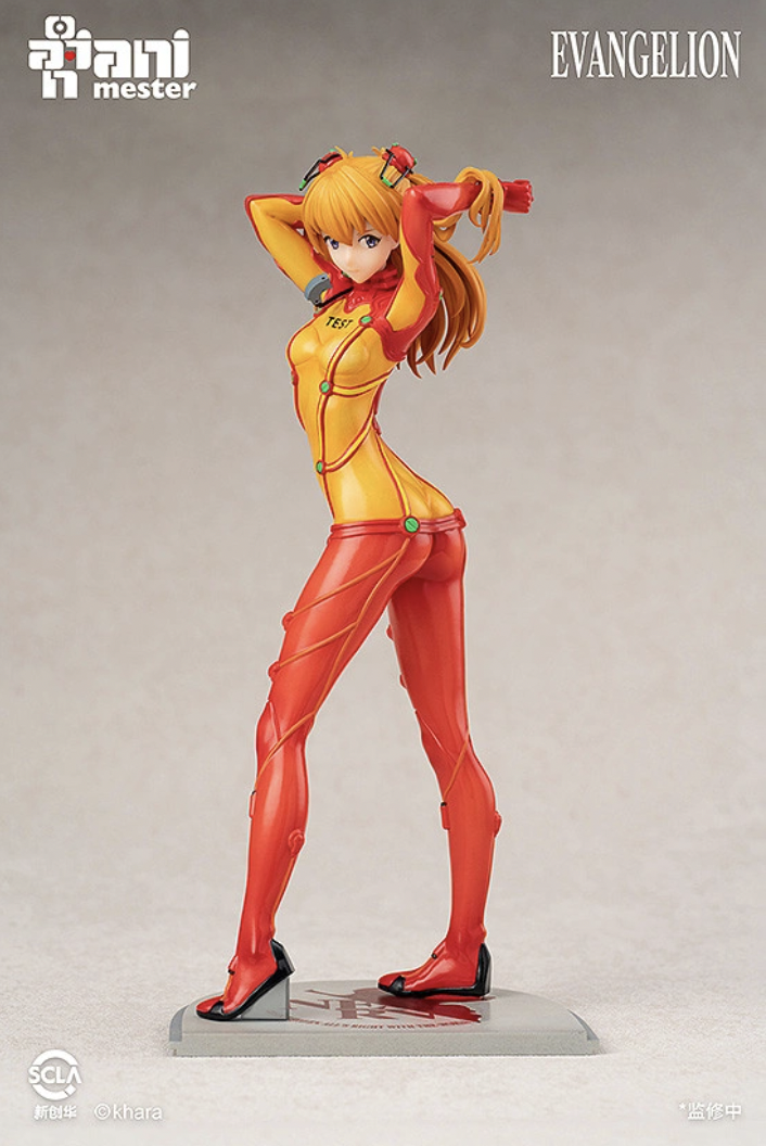 Evangelion 2.0 Asuka Shikinami Langley Test Type Plugsuit Figure Includes a Diorama