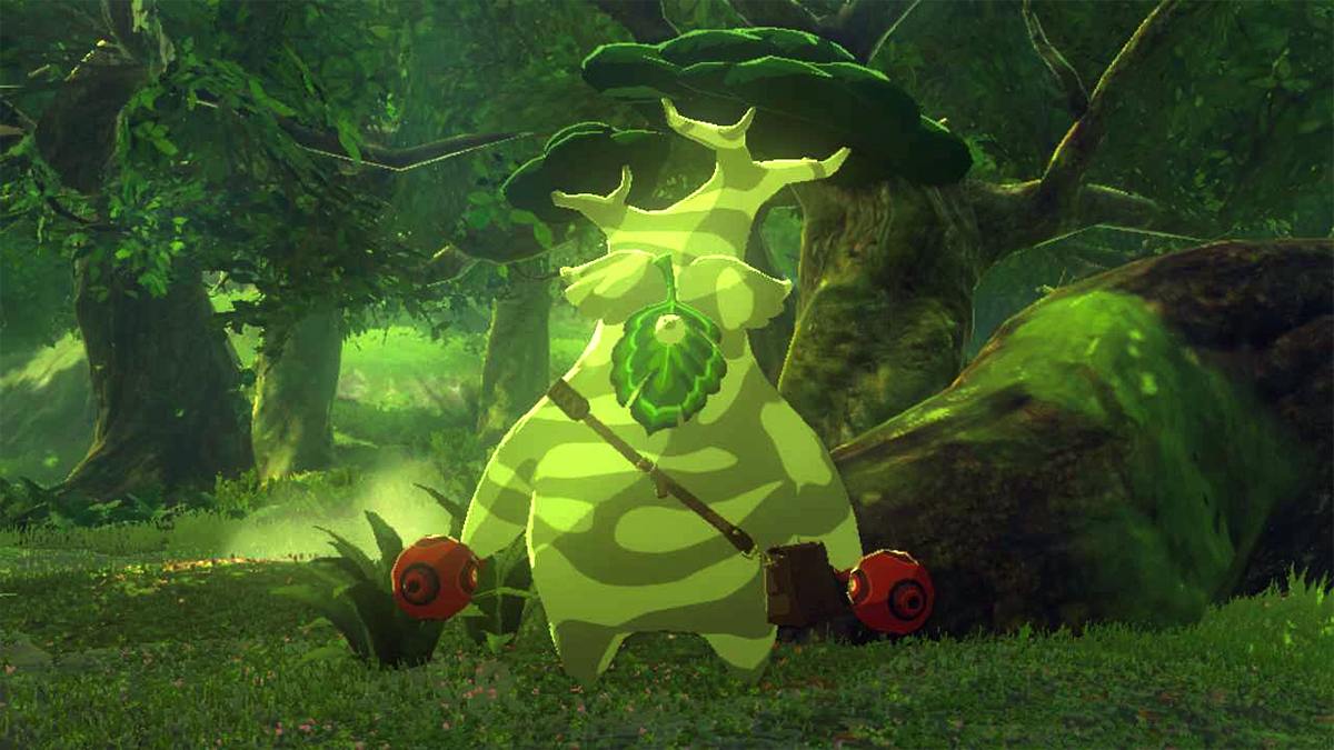 A screenshot of Hetsu standing in Hyrule Forest in Tears of the Kingdom.