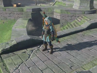 Link wearing the Fierce Deity Boots in Tears of the Kingdom.
