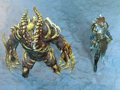 A screenshot of a Bone Golem in Diablo 4.