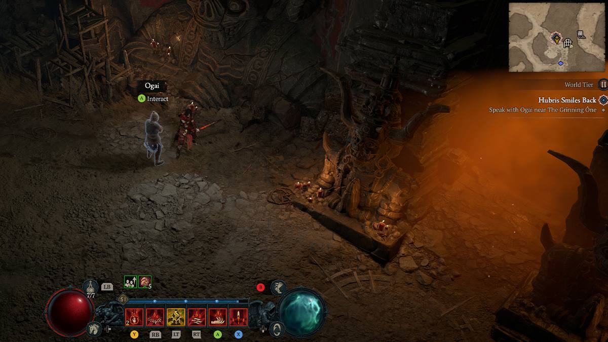 A screenshot of Ogai near Grinning Labyrinth in Diablo 4.