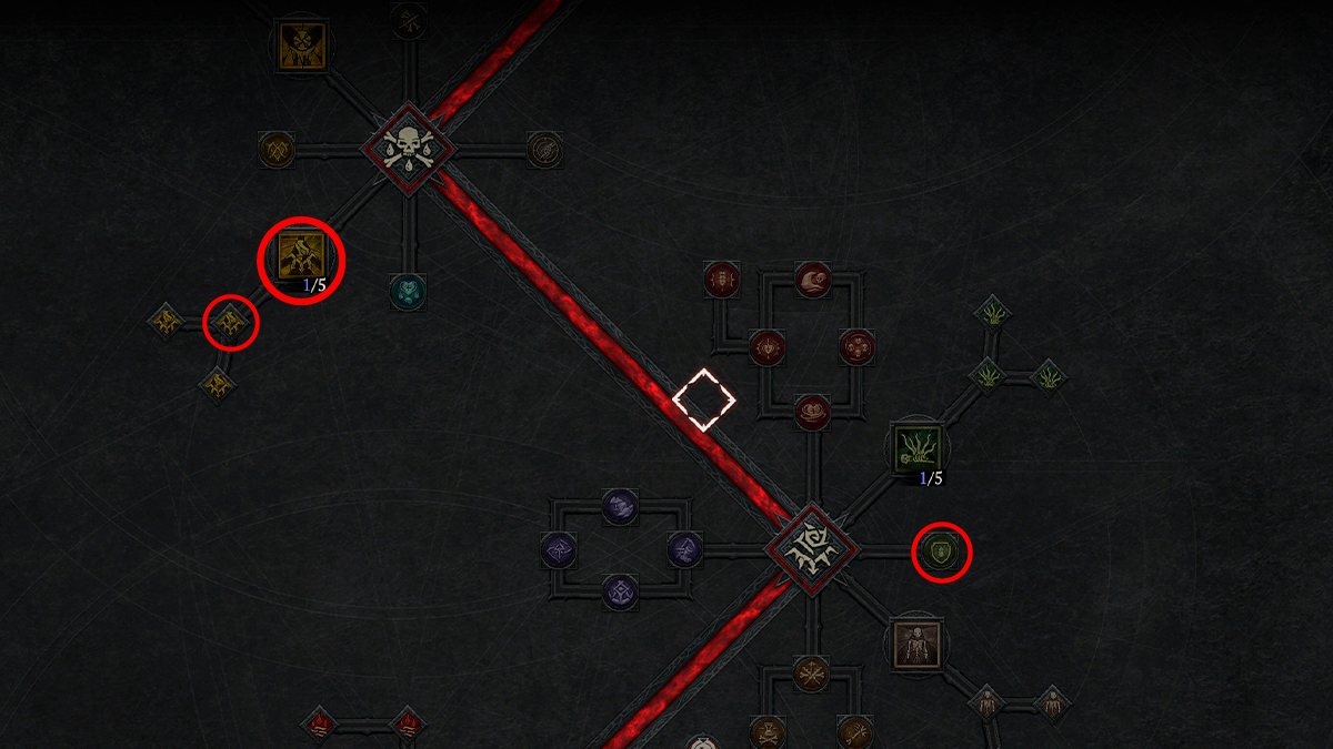 Screenshot of the Necromancer Skill Tree page 3 in Diablo 4.