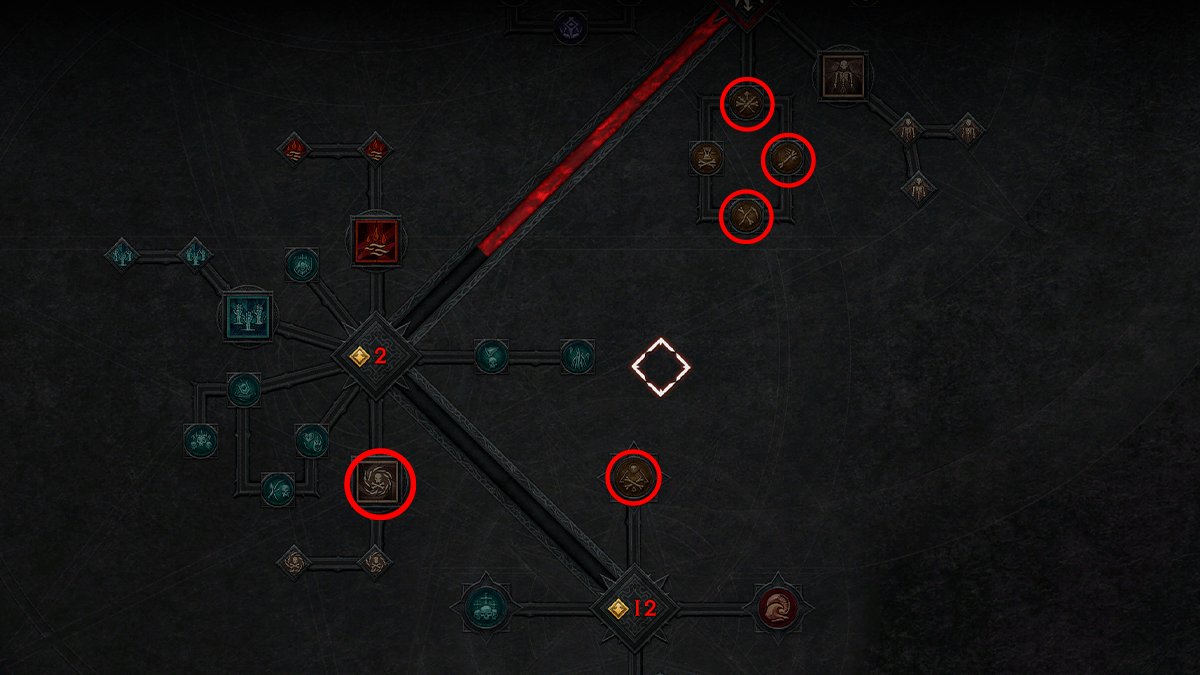 Screenshot of the Necromancer Skill Tree page 4 in Diablo 4.