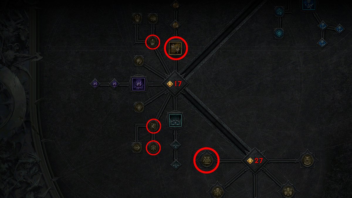 A screenshot of the tier 5 Rogue skill tree in Diablo 4.