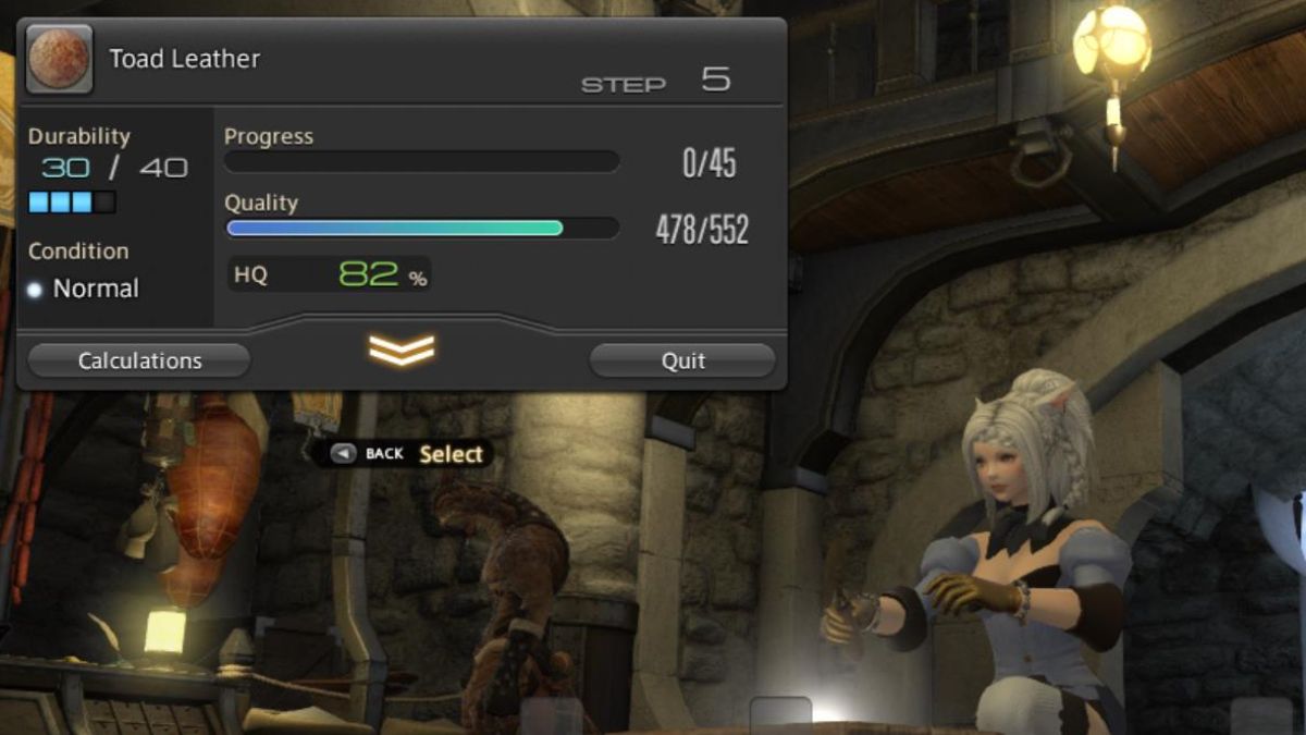 Crafting Toad Leather in FFXIV