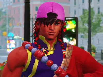 A screenshot of Bosch wearing a cap in Street Fighter 6 World Tour.