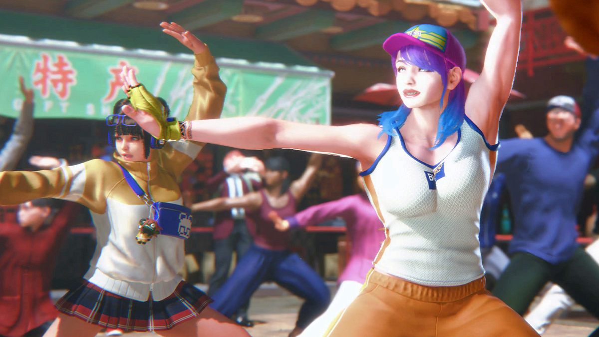 Screenshot of custom avatar punching in Street Fighter 6 World Tour.