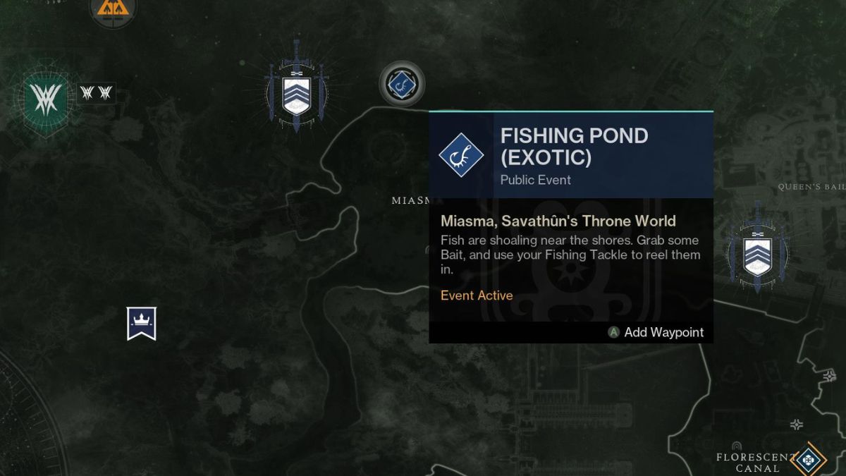 Miasma Fishing Pond in Destiny 2.