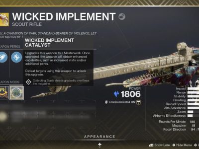 Destiny 2 Wicked Implement Catalyst.