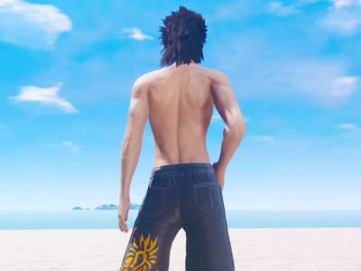 Zack Wears a Swimsuit in Final Fantasy VII July 2023 Calendar