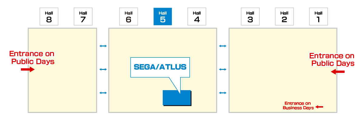 Sega-Atlus booth location at Tokyo Game Show TGS 2023