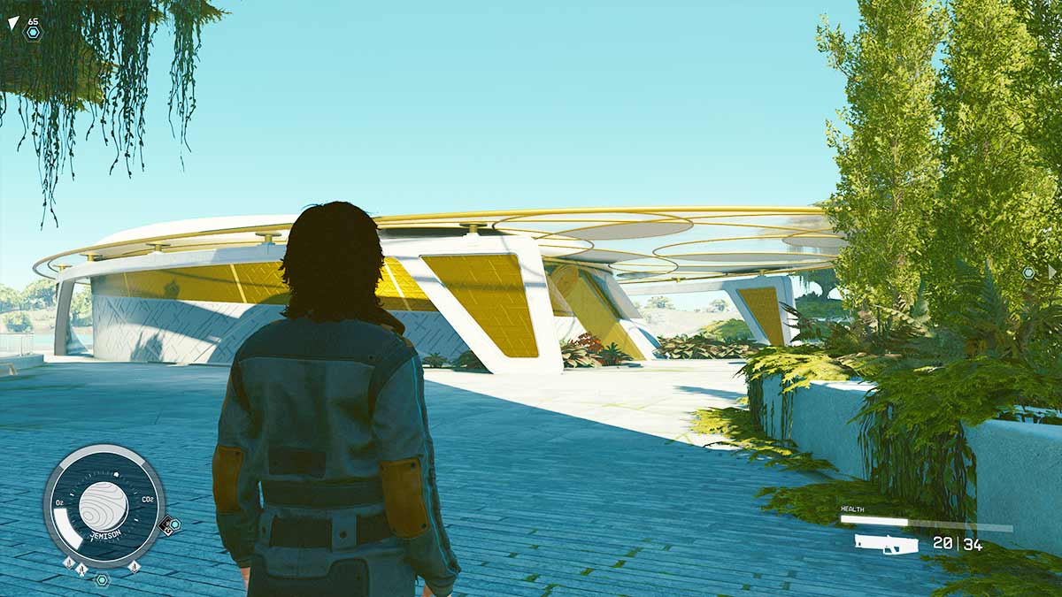 Screenshot of the Sanctum Universum building in Starfield.