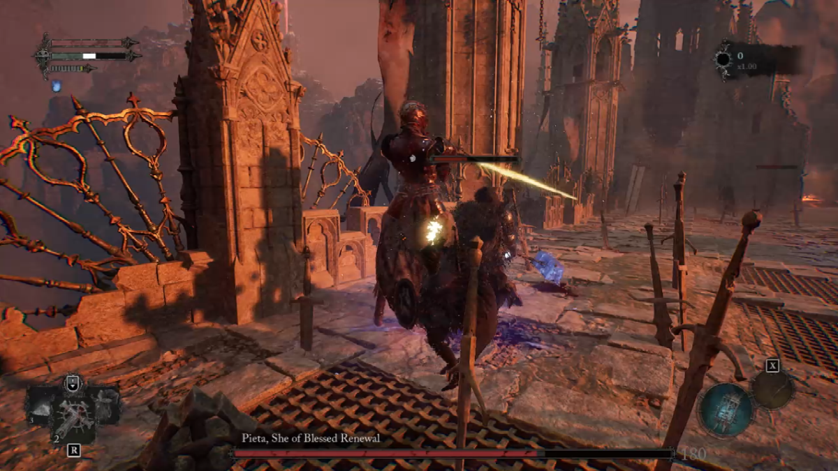 Screenshot of Pieta Lords of the Fallen boss fight stage 1