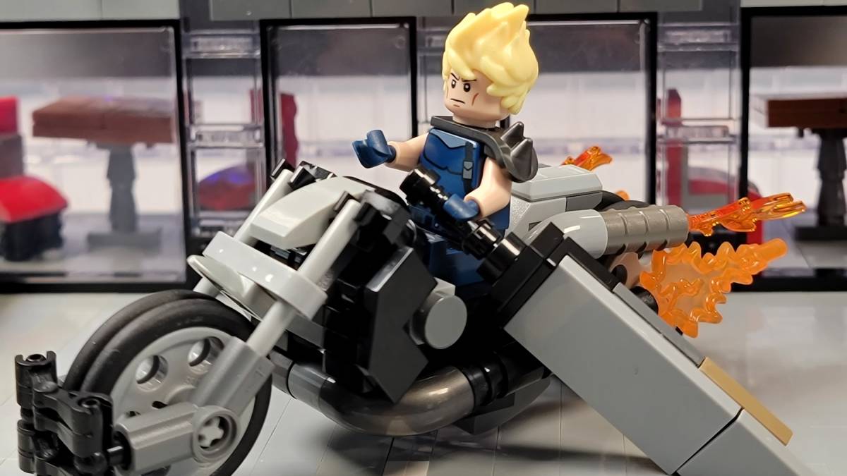 Final Fantasy VII Lego Scene Feature Cloud and His Motorcycle