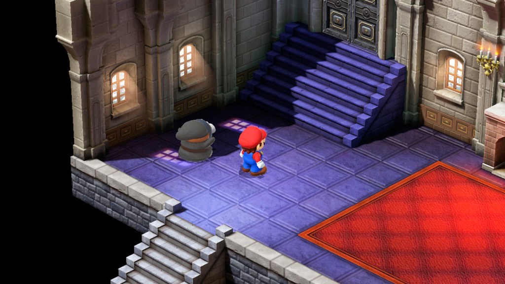 Screenshot of the Marrymore Church door in Super Mario RPG