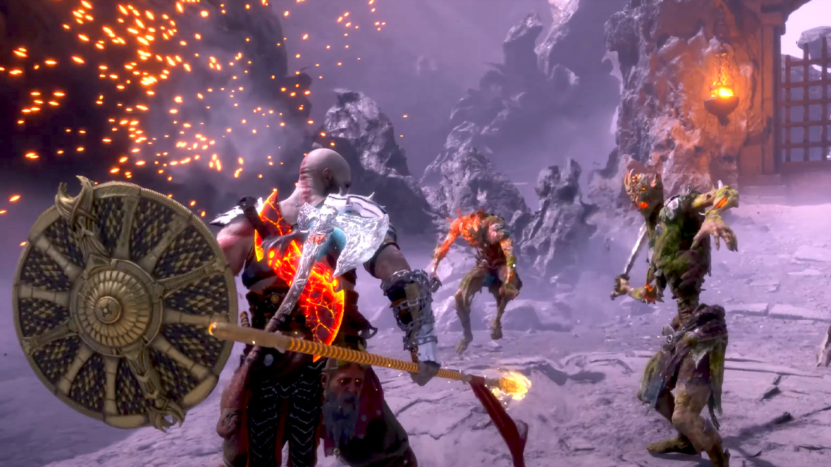 Screenshot of God of War DLC Valhalla gameplay
