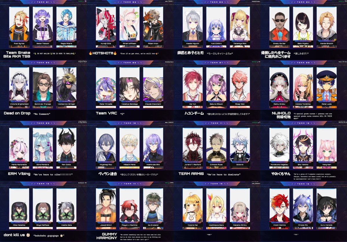 HoloNiji Apex Legends Custom Tournament Vtuber Teams Revealed 