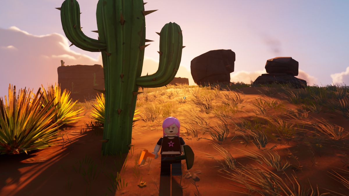 Screenshot of a cactus in LEGO Fortnite.