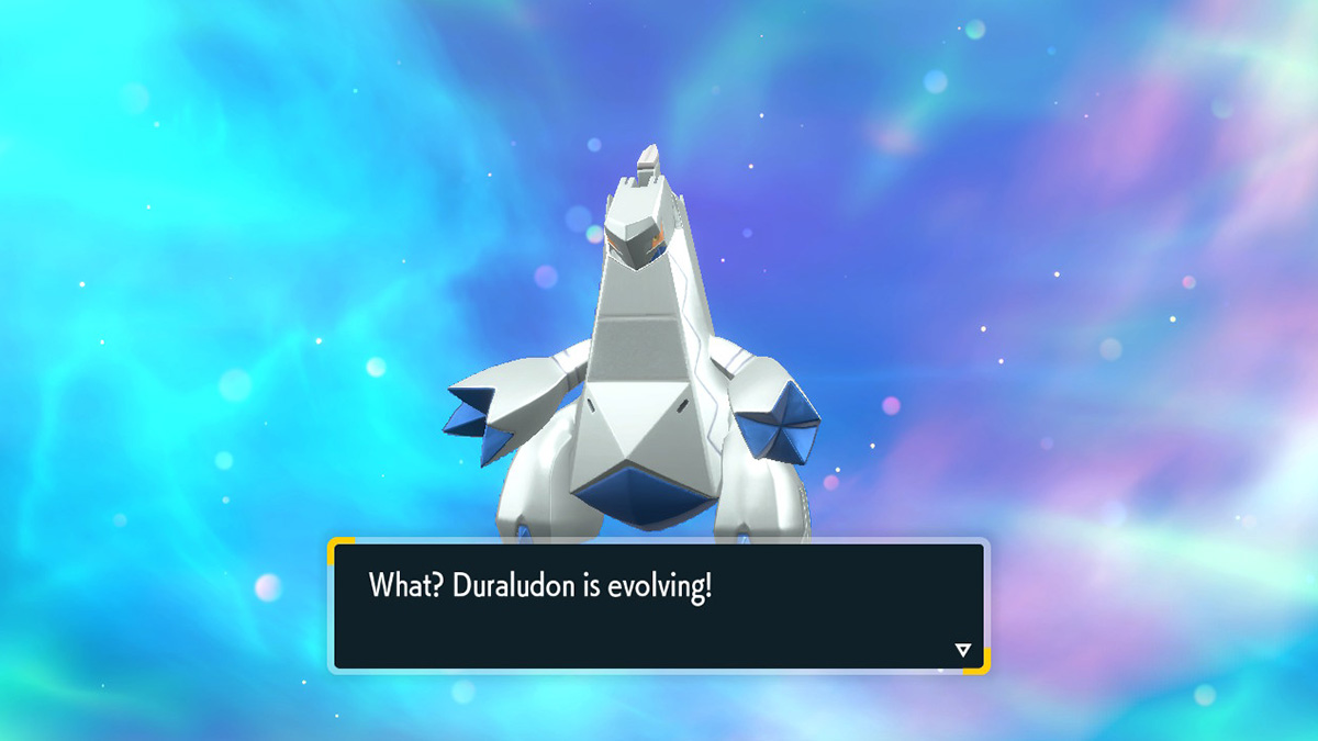 Screenshot of Duraludon evolution screen Indigo Disk