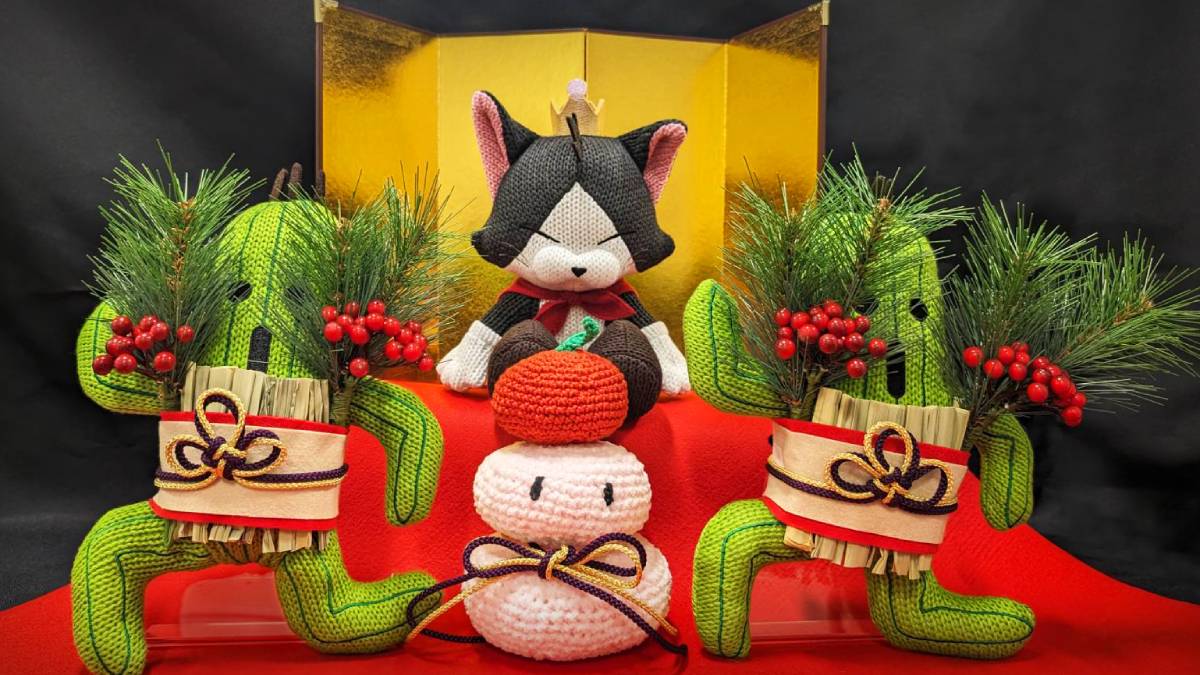 Square Enix Final Fantasy VII Rebirth Kadomatsu Display Features Cactuars, Cait Sith