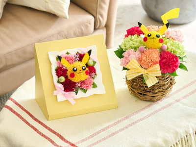 Pokemon Pikachu flower arrangements for Mother's Day 2024 in Japan