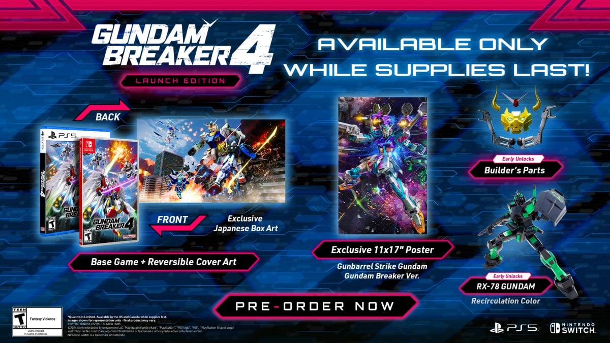 Gundam Breaker 4 Physical Launch Edition Includes Poster 