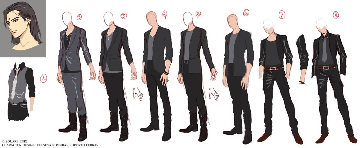 FFVII Tseng Turks Suit Concept Art Shows Other Costume Ideas  