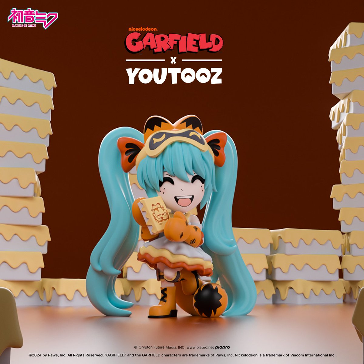 Hatsune Miku Dresses as Garfield the Cat in New Figure 