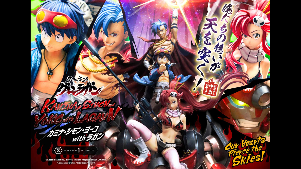 Tengen Toppa Gurren Lagann statue set - Simon Kamina and Yoko on Lagann