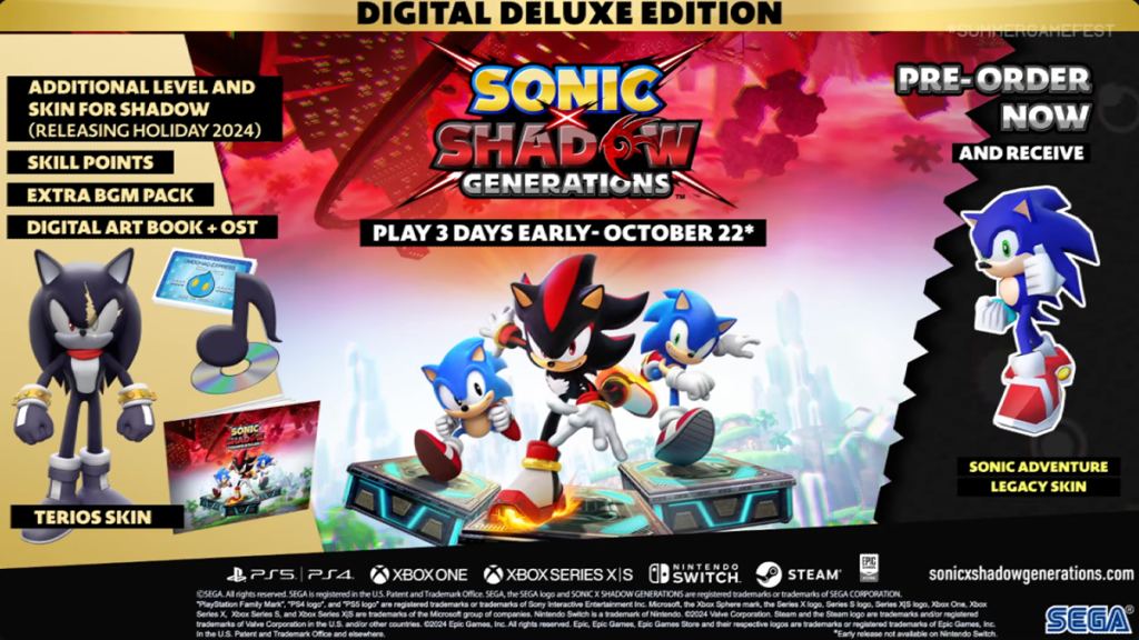 Sonic X Shadow Generations Release Date Set for October