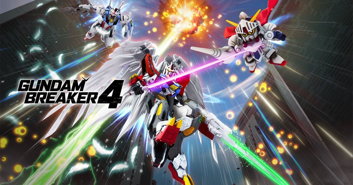 key art for gundam Breaker 4 showing off custom designs of gunpla including SDs