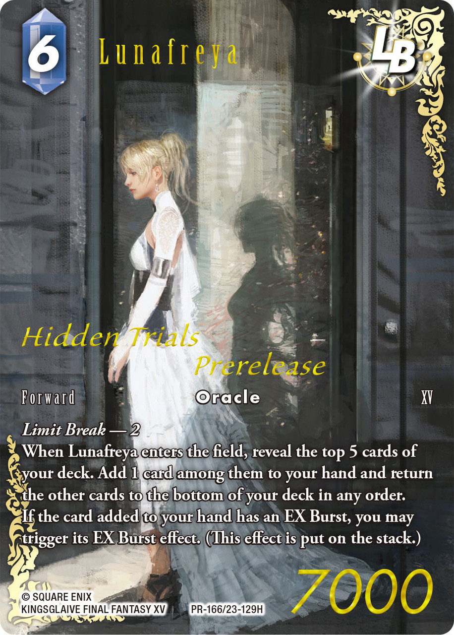 Final Fantasy Trading Card Game Hidden Trials Pre-Release Kit Dated Lunafreya FFXV